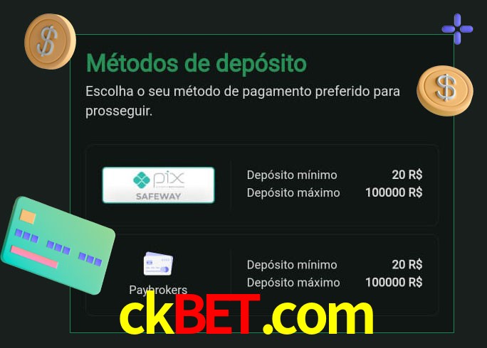 O cassino ckbet.com oferece uma grande variedade de métodos de pagamento